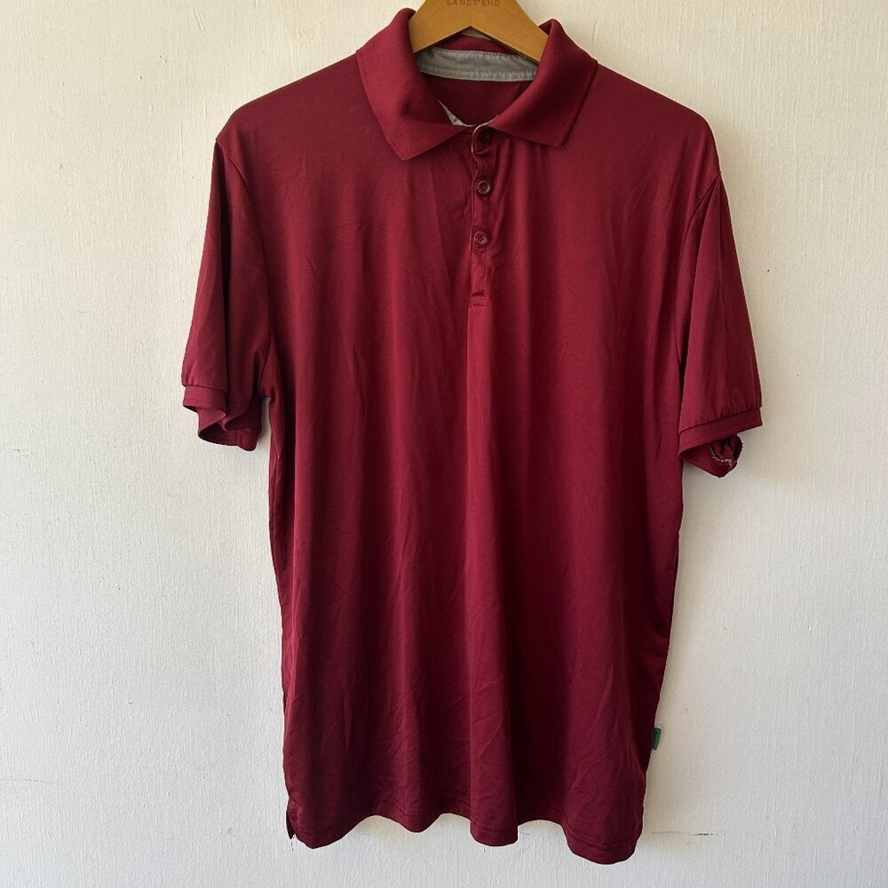 Mio Marino Polo Shirt Mens Large Maroon Red Short Sleeve Collared‎